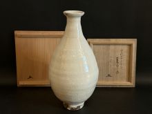 清水楽山　粉吹花入